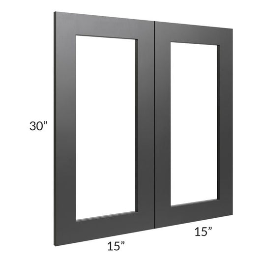RTA Onyx Black Shaker 30" x 30" Glass Door