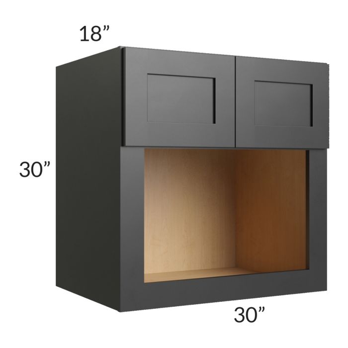 RTA Onyx Black Shaker 30" x 30" Microwave Cabinet