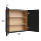 RTA Onyx Black Shaker 30" x 30" Wall Cabinet with 1 Decorative End Panel