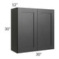 RTA Onyx Black Shaker 30" x 30" Wall Cabinet with Glass Door