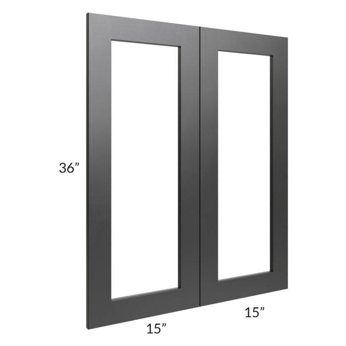 RTA Onyx Black Shaker 30" x 36" Glass Door
