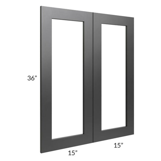 RTA Onyx Black Shaker 30" x 36" Glass Door