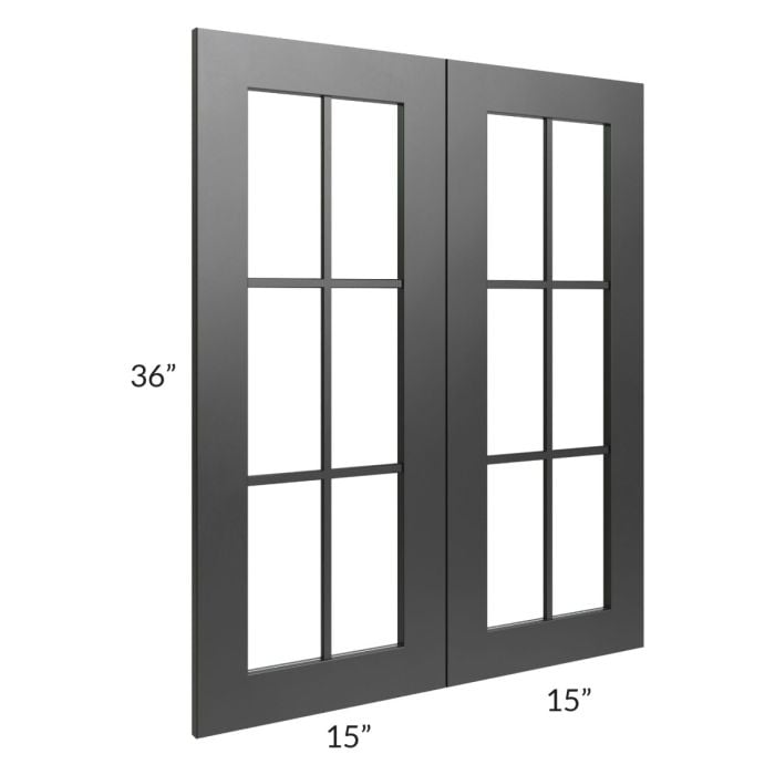 RTA Onyx Black Shaker 30" x 36" Mullion Glass Door