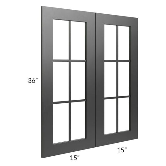 RTA Onyx Black Shaker 30" x 36" Mullion Glass Door
