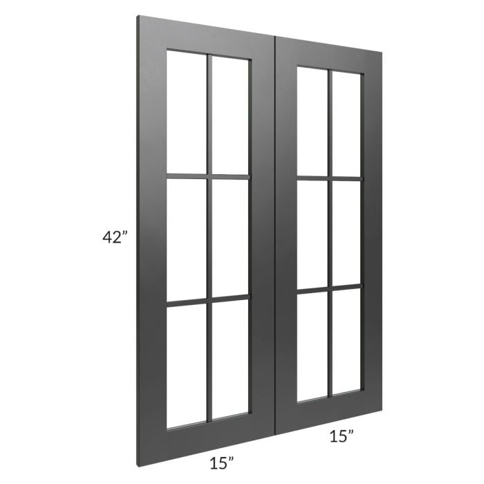 RTA Onyx Black Shaker 30" x 42" Mullion Glass Door