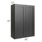 RTA Onyx Black Shaker 30" x 42" Wall Cabinet with 1 Decorative End Panel