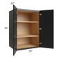 RTA Onyx Black Shaker 30" x 42" x 24" Split Pantry Wall Cabinet