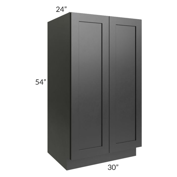 RTA Onyx Black Shaker 30" x 54" Split Pantry Base Cabinet