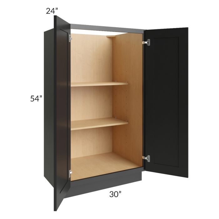 RTA Onyx Black Shaker 30" x 54" Split Pantry Base Cabinet