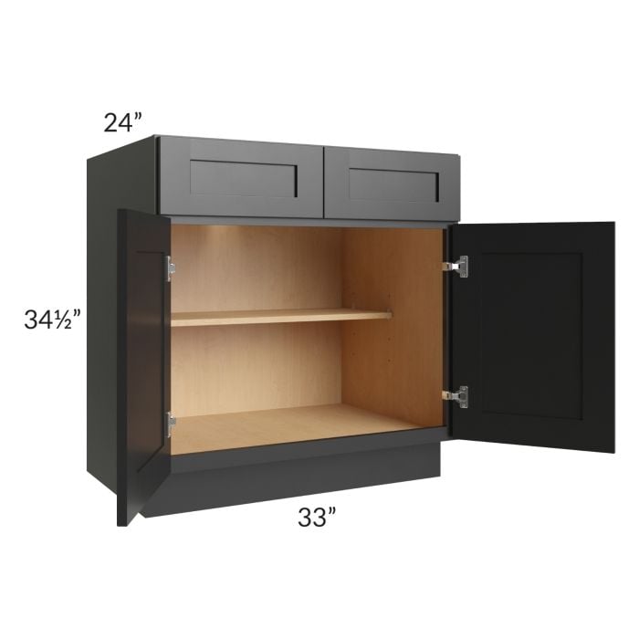 RTA Onyx Black Shaker 33" Base Cabinet
