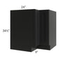 RTA Onyx Black Shaker 33" Easy Reach Corner Base Cabinet with 2 Decorative End Panels