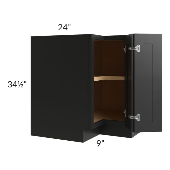 RTA Onyx Black Shaker 33" Easy Reach Corner Base Cabinet