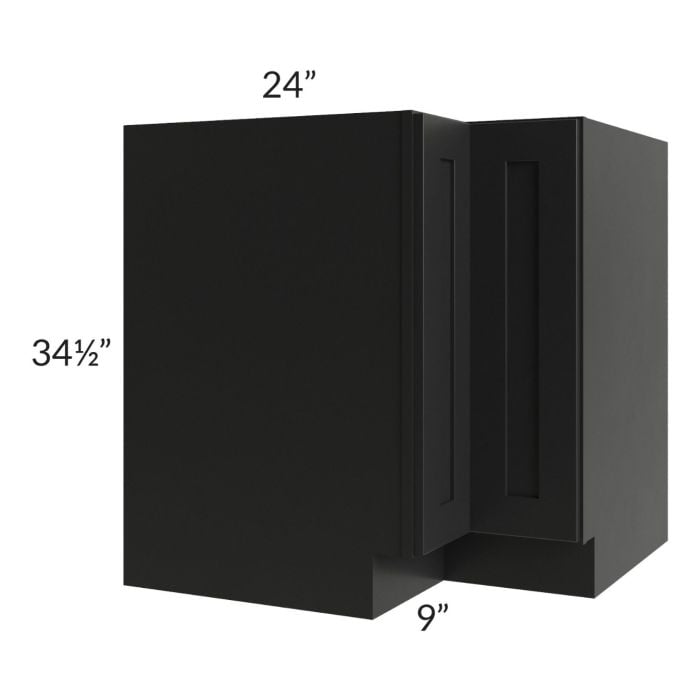 RTA Onyx Black Shaker 33" Lazy Susan Corner Base with 2 Plastic Baskets