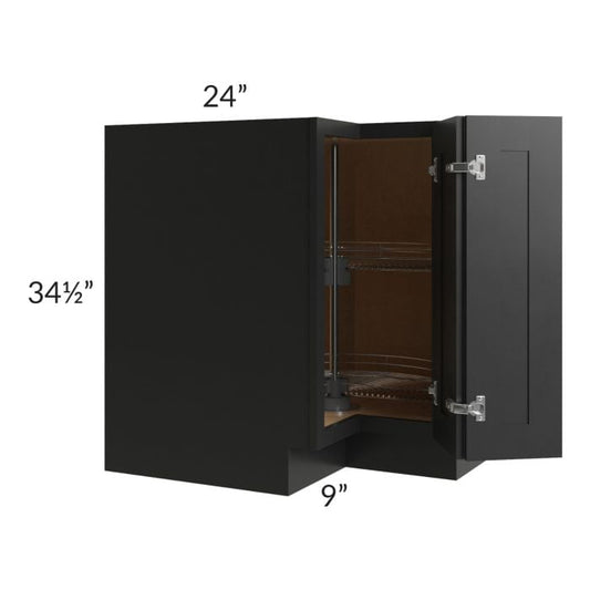 RTA Onyx Black Shaker 33" Lazy Susan Corner Base with 2 Plastic Baskets
