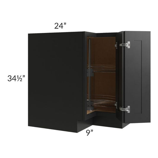 RTA Onyx Black Shaker 33" Lazy Susan Corner Base with Stainless Steel Baskets