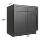 RTA Onyx Black Shaker 33" Sink Base with 2 Decorative End Panels