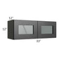 RTA Onyx Black Shaker 33" x 12" Decorative Wall Cabinet with Plain Glass