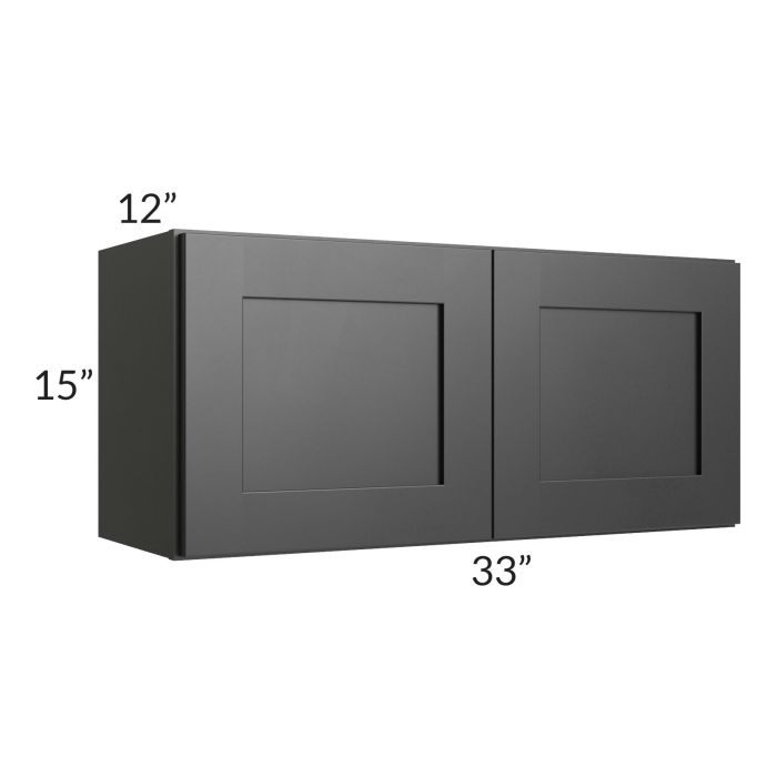 RTA Onyx Black Shaker 33" x 15" Wall Cabinet