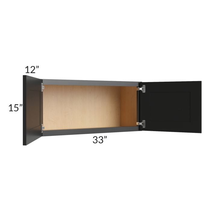 RTA Onyx Black Shaker 33" x 15" Wall Cabinet