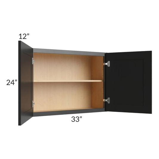 RTA Onyx Black Shaker 33" x 24" Wall Cabinet