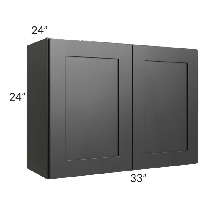 RTA Onyx Black Shaker 33" x 24" x 24" Refrigerator Wall Cabinet