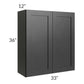 RTA Onyx Black Shaker 33" x 36" Wall Cabinet with 1 Decorative End Panel