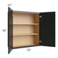 RTA Onyx Black Shaker 33" x 36" Wall Cabinet with 2 Decorative End Panels