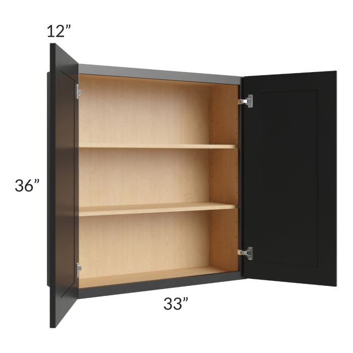 RTA Onyx Black Shaker 33" x 36" Wall Cabinet
