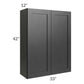 RTA Onyx Black Shaker 33" x 42" Wall Cabinet with 2 Decorative End Panels
