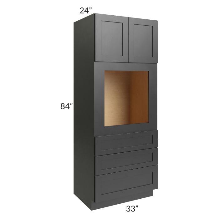 RTA Onyx Black Shaker 33" x 84" Universal Oven Cabinet