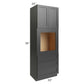 RTA Onyx Black Shaker 33" x 96" Universal Oven Cabinet with 1 Decorative End Panel