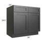 RTA Onyx Black Shaker 36" Base Cabinet