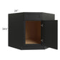 RTA Onyx Black Shaker 36" Diagonal Corner Sink Base Cabinet with 2 Decorative End Panels