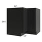 RTA Onyx Black Shaker 36" Lazy Susan Corner Base with 2 Wood Baskets