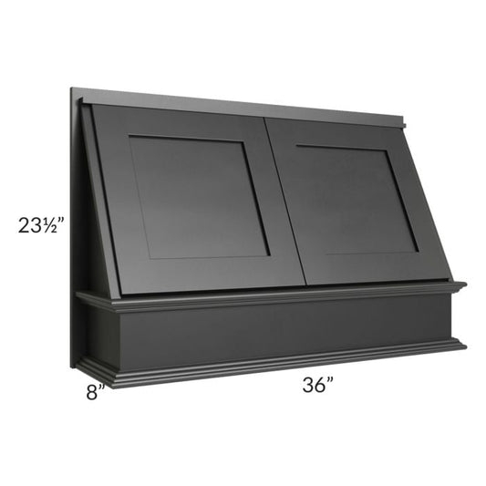 RTA Onyx Black Shaker 36" Range Hood Front