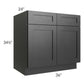 RTA Onyx Black Shaker 36" Sink Base with 1 Decorative End Panel