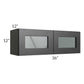 RTA Onyx Black Shaker 36" x 12" Decorative Wall Cabinet with Plain Glass