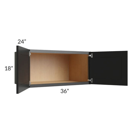 RTA Onyx Black Shaker 36" x 18" x 24" Refrigerator Wall Cabinet