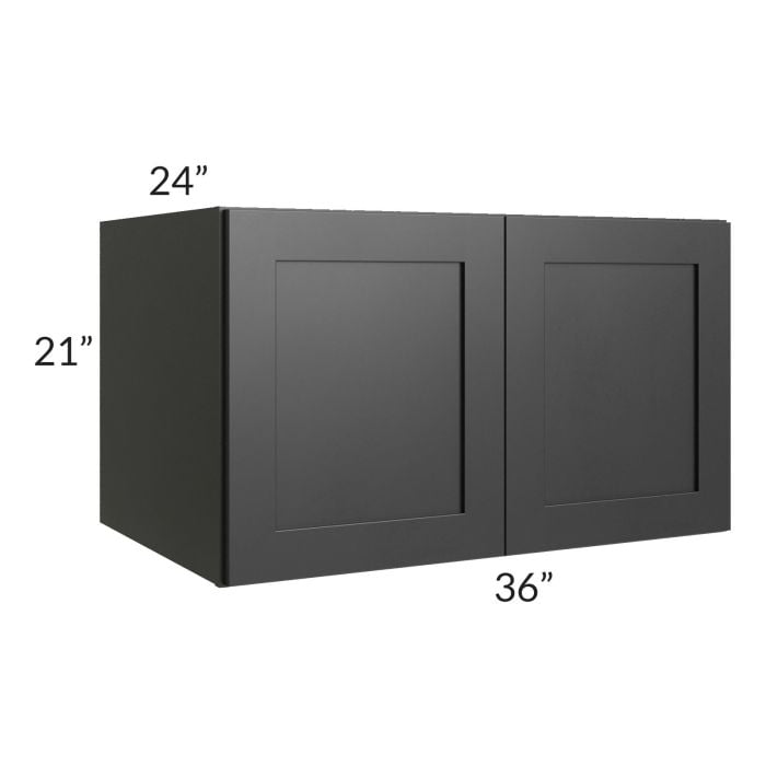 RTA Onyx Black Shaker 36" x 21" x 24" Refrigerator Wall Cabinet