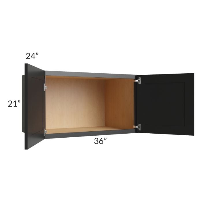RTA Onyx Black Shaker 36" x 21" x 24" Refrigerator Wall Cabinet