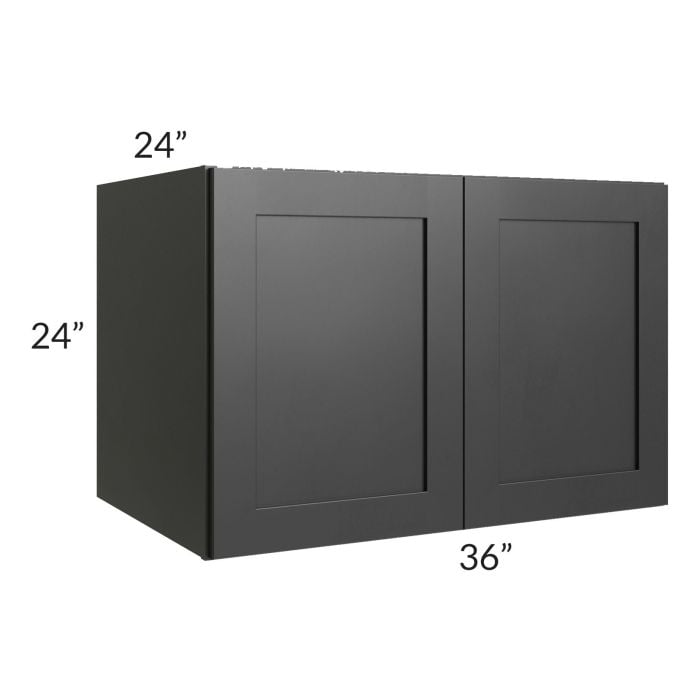 RTA Onyx Black Shaker 36" x 24" x 24" Refrigerator Wall Cabinet