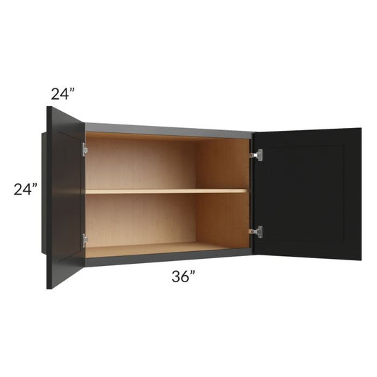 RTA Onyx Black Shaker 36" x 24" x 24" Refrigerator Wall Cabinet