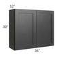 RTA Onyx Black Shaker 36" x 30" Wall Cabinet with 1 Decorative End Panel