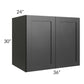 RTA Onyx Black Shaker 36" x 30" x 24" Split Pantry Wall Cabinet