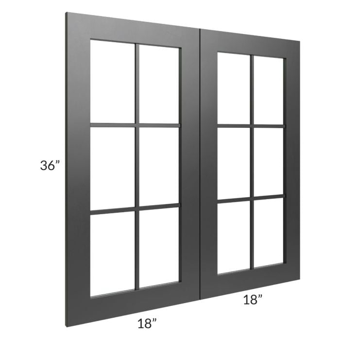 RTA Onyx Black Shaker 36" x 36" Mullion Glass Door