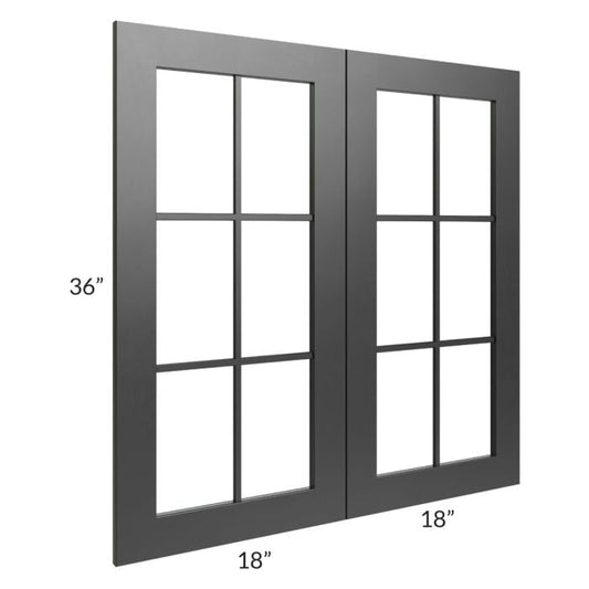 RTA Onyx Black Shaker 36" x 36" Mullion Glass Door