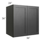 RTA Onyx Black Shaker 36" x 36" x 24" Split Pantry Wall Cabinet