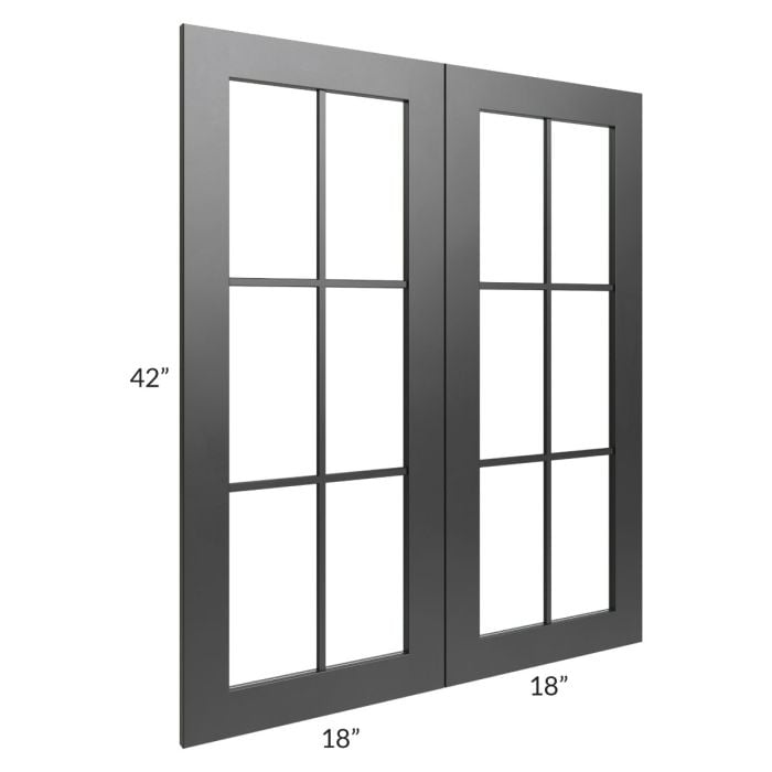 RTA Onyx Black Shaker 36" x 42" Mullion Glass Door