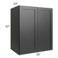 RTA Onyx Black Shaker 36" x 42" x 24" Split Pantry Wall Cabinet