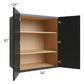 RTA Onyx Black Shaker 36" x 42" x 24" Split Pantry Wall Cabinet